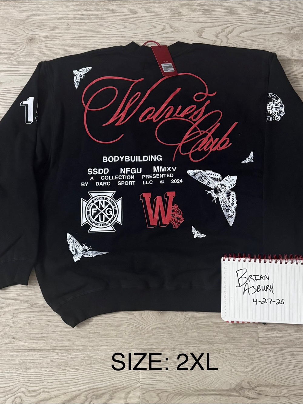Darc Sport Wolves Club Black & Red Graphic Sweatshirt - RED TAG
